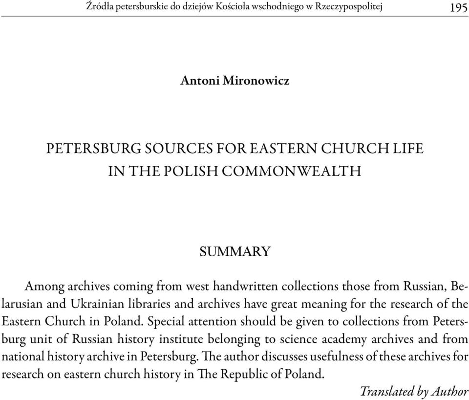 Eastern Church in Poland.