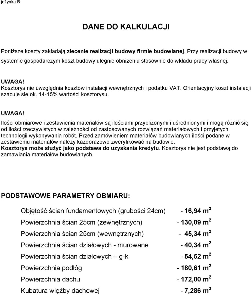 Orientacyjny koszt instalacji szacuje się ok. 14-15% wartości kosztorysu. UWAGA!