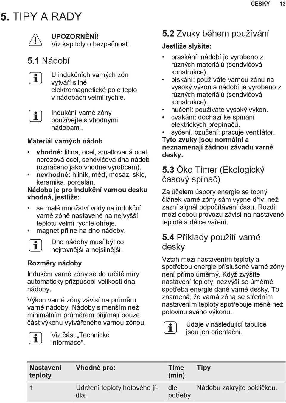 nevhodné: hliník, měď, mosaz, sklo, keramika, porcelán.