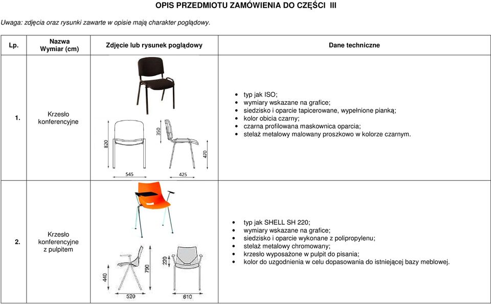 Krzesło konferencyjne typ jak ISO; siedzisko i oparcie tapicerowane, wypełnione pianką; kolor obicia czarny; czarna profilowana maskownica oparcia; stelaż