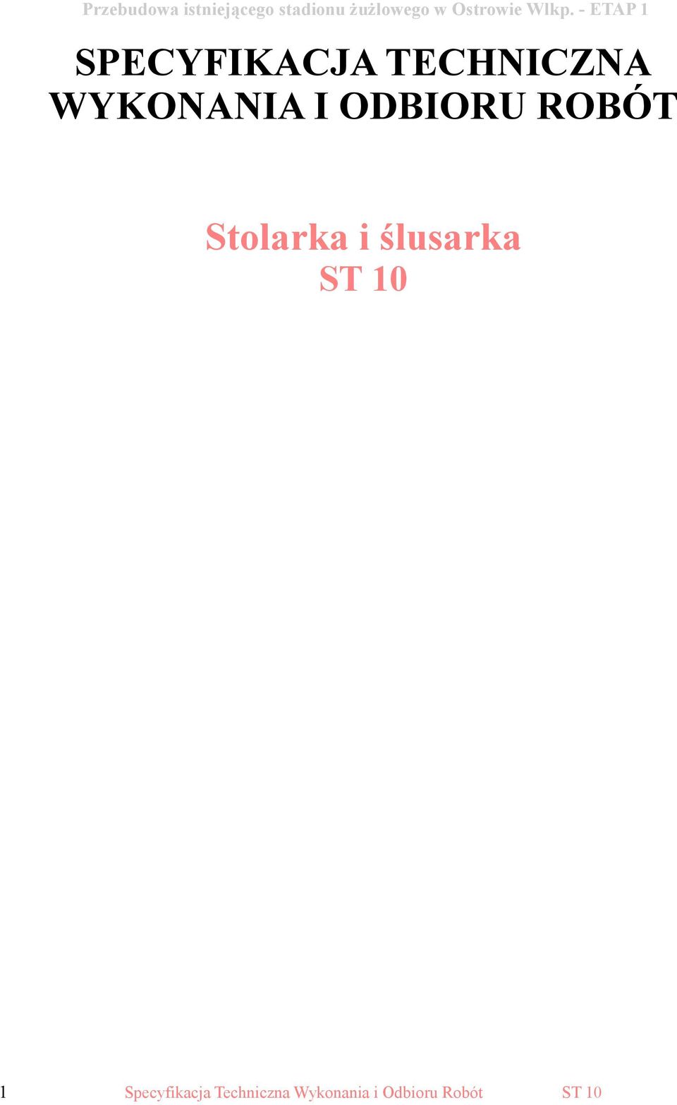 ślusarka ST 10 1 Specyfikacja