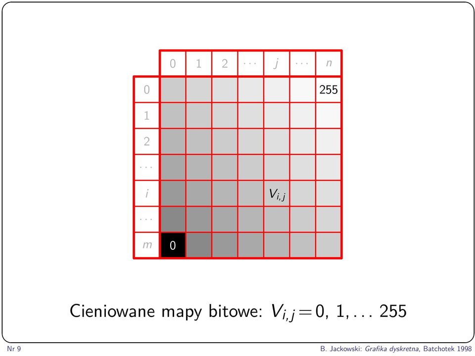 bitowe: V i,j =0, 1,... 255 Nr 9 B.
