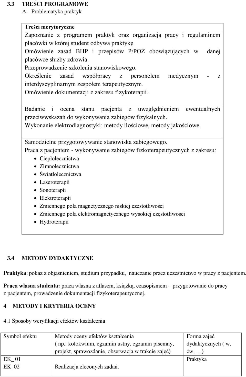 Określenie zasad współpracy z personelem medycznym - z interdyscyplinarnym zespołem terapeutycznym. Omówienie dokumentacji z zakresu fizykoterapii.