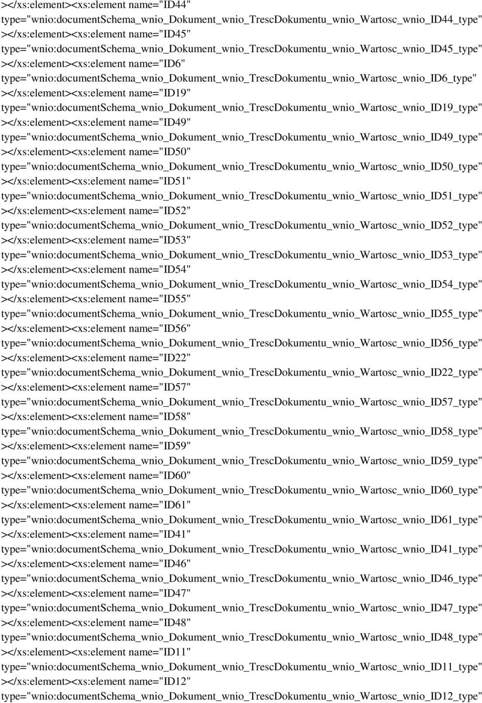 type="wnio:documentschema_wnio_dokument_wnio_trescdokumentu_wnio_wartosc_wnio_id6_type" ></xs:element><xs:element name="id19"