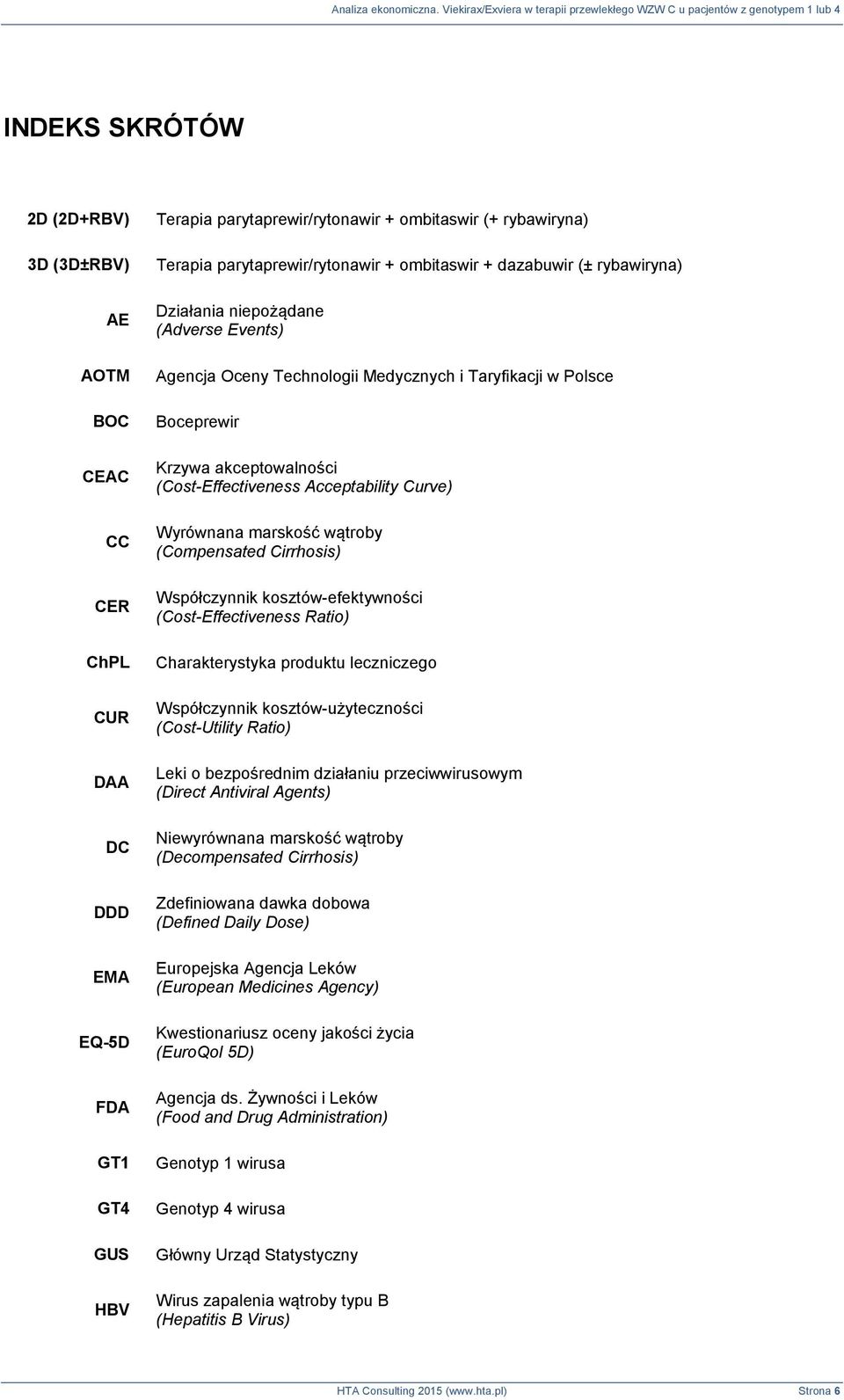 (Cost-Effectiveness Acceptability Curve) Wyrównana marskość wątroby (Compensated Cirrhosis) Współczynnik kosztów-efektywności (Cost-Effectiveness Ratio) Charakterystyka produktu leczniczego