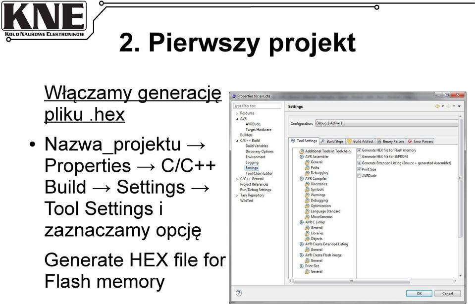 hex Nazwa_projektu Properties C/C++