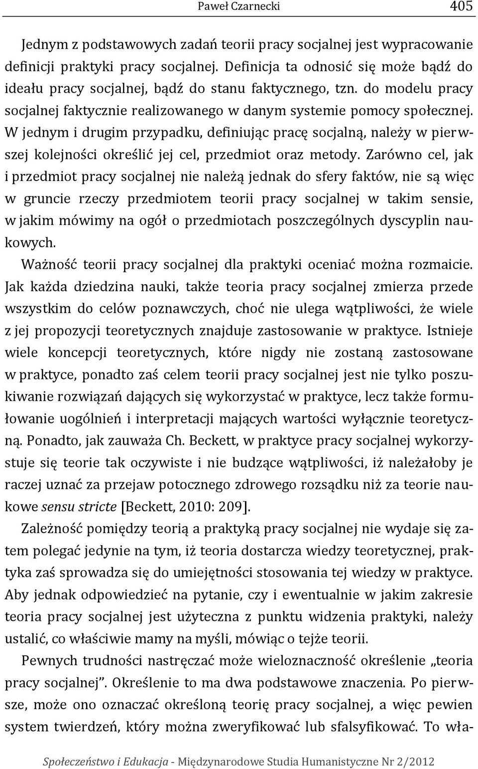 Teoria Pracy Socjalnej - PDF Free Download