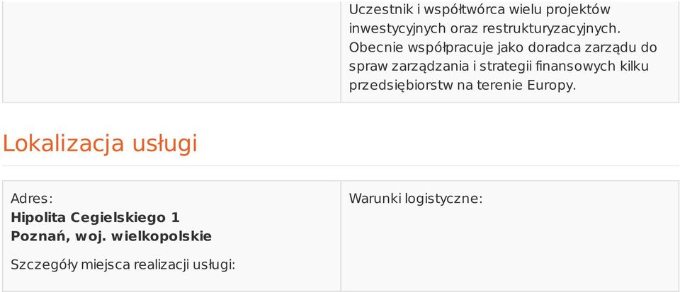 finansowych kilku przedsiębiorstw na terenie Europy.