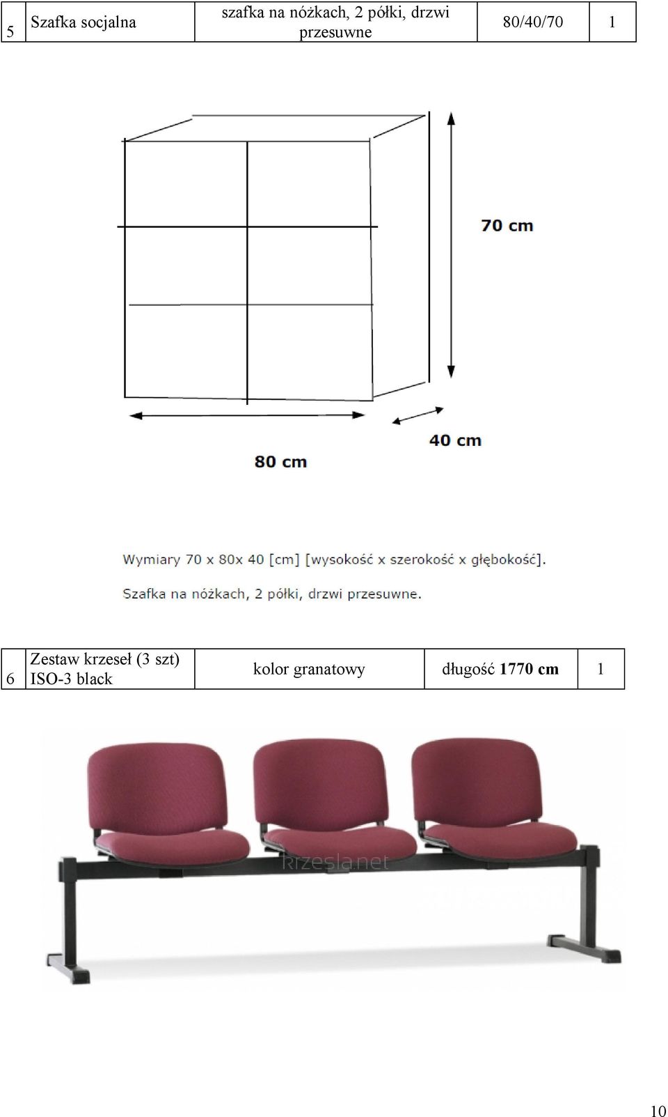 6 Zestaw krzeseł (3 szt) ISO-3 black