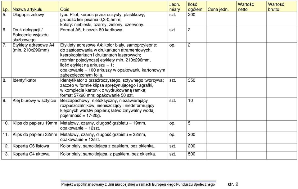 210x296mm) do zastosowania w drukarkach atramentowych, kserokopiarkach i drukarkach laserowych; rozmiar pojedynczej etykiety min.