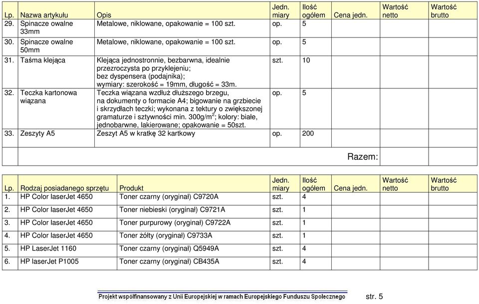 Teczka kartonowa wiązana Teczka wiązana wzdłuż dłuższego brzegu, na dokumenty o formacie A4; bigowanie na grzbiecie i skrzydłach teczki; wykonana z tektury o zwiększonej gramaturze i sztywności min.