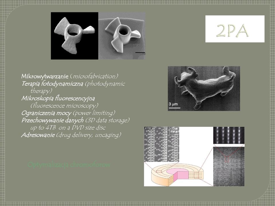 mocy (power limiting) Przechowywanie danych (3D data storage) up to 4TB on