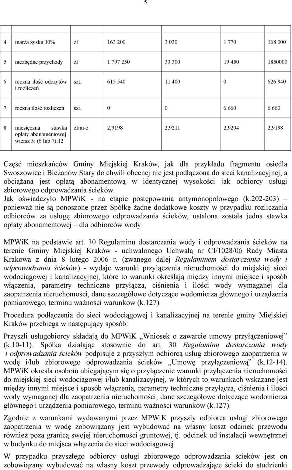 0 0 6 660 6 660 8 miesięczna stawka opłaty abonamentowej wiersz 5: (6 lub 7):12 zł/m-c 2,9198 2,9211 2,9204 2,9198 Część mieszkańców Gminy Miejskiej Kraków, jak dla przykładu fragmentu osiedla