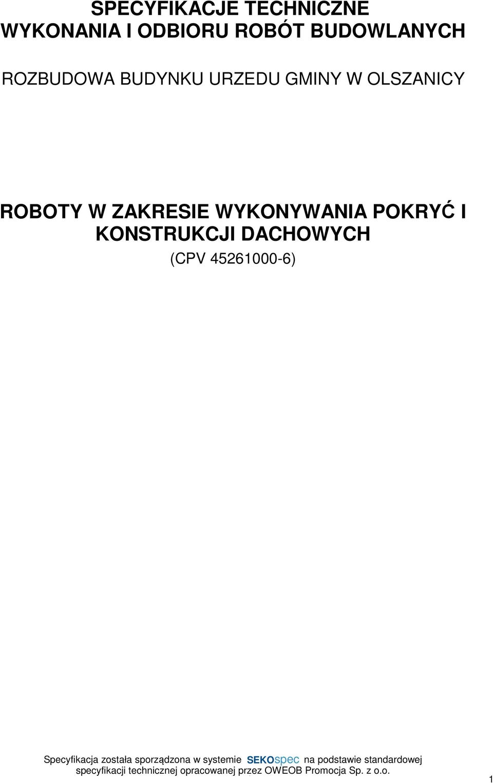 GMINY W OLSZANICY ROBOTY W ZAKRESIE