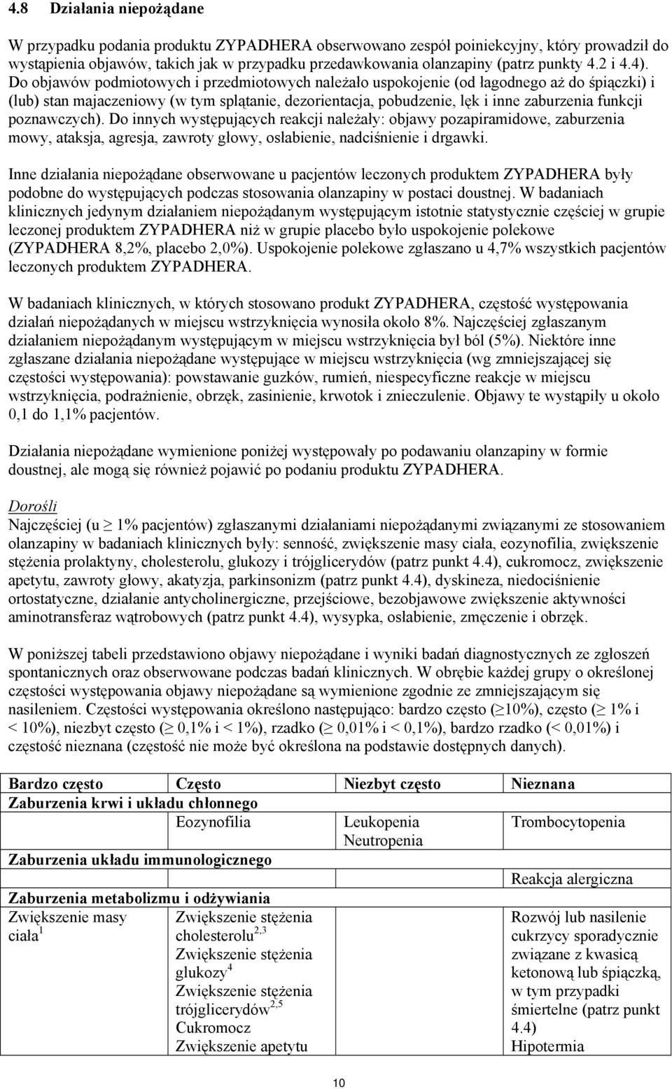 Do objawów podmiotowych i przedmiotowych należało uspokojenie (od łagodnego aż do śpiączki) i (lub) stan majaczeniowy (w tym splątanie, dezorientacja, pobudzenie, lęk i inne zaburzenia funkcji