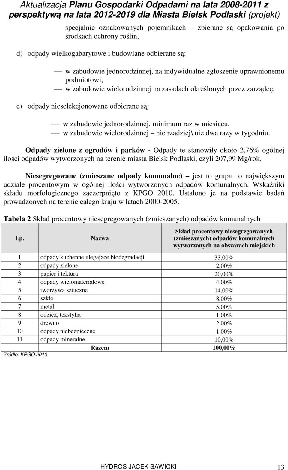 wielorodzinnej nie rzadziej\ niŝ dwa razy w tygodniu.