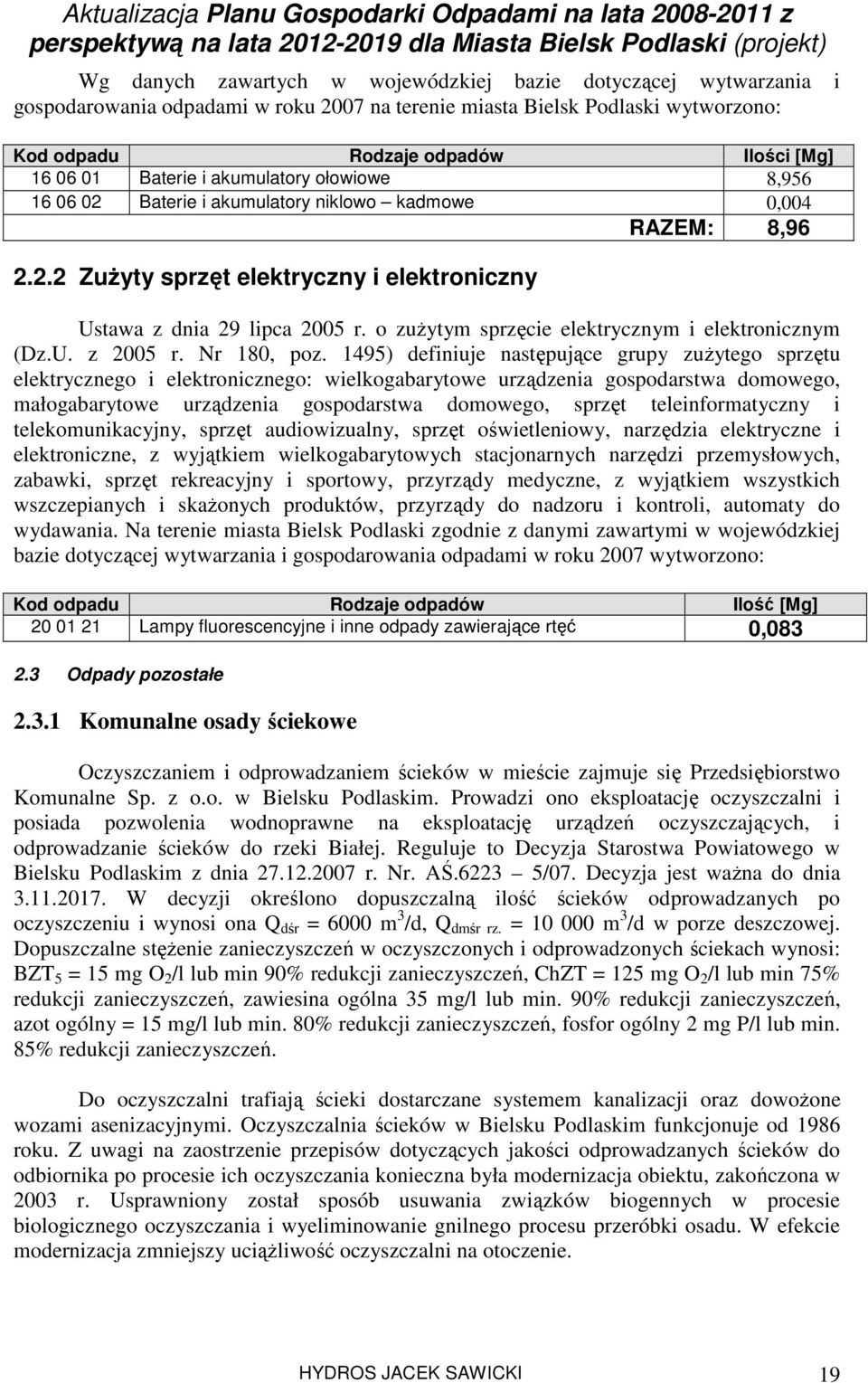 o zuŝytym sprzęcie elektrycznym i elektronicznym (Dz.U. z 2005 r. Nr 180, poz.