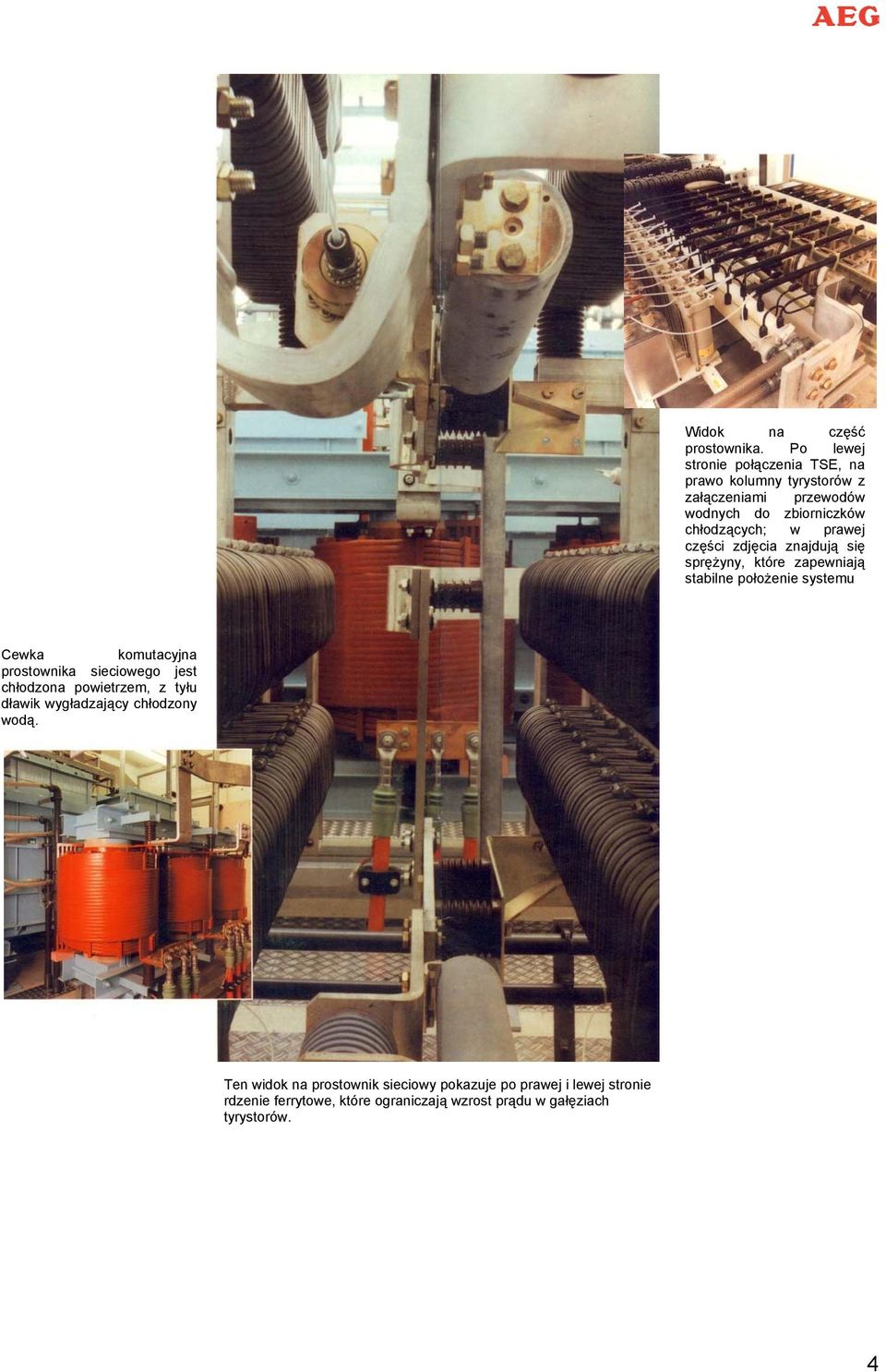 w prawej części zdjęcia znajdują się sprężyny, które zapewniają stabilne położenie systemu Cewka komutacyjna prostownika