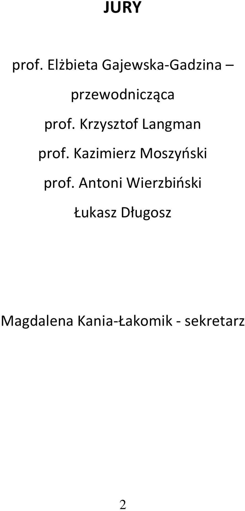 prof. Krzysztof Langman prof.