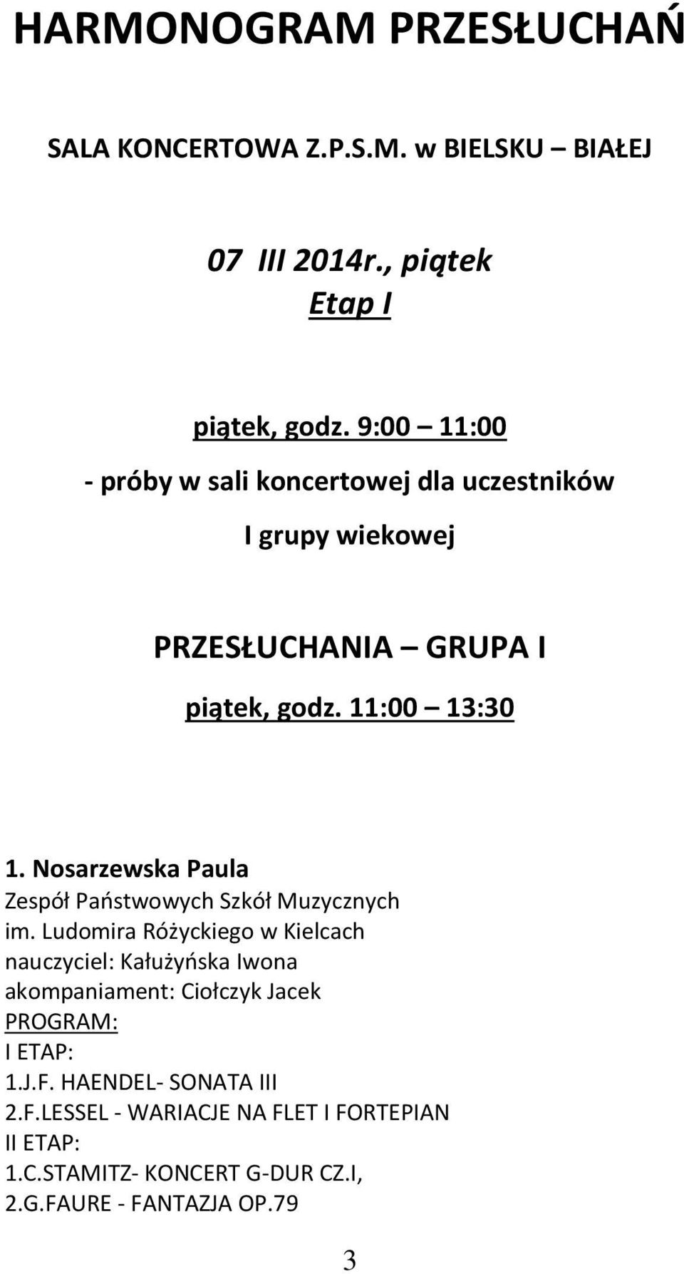 Nosarzewska Paula Zespół Państwowych Szkół Muzycznych im.