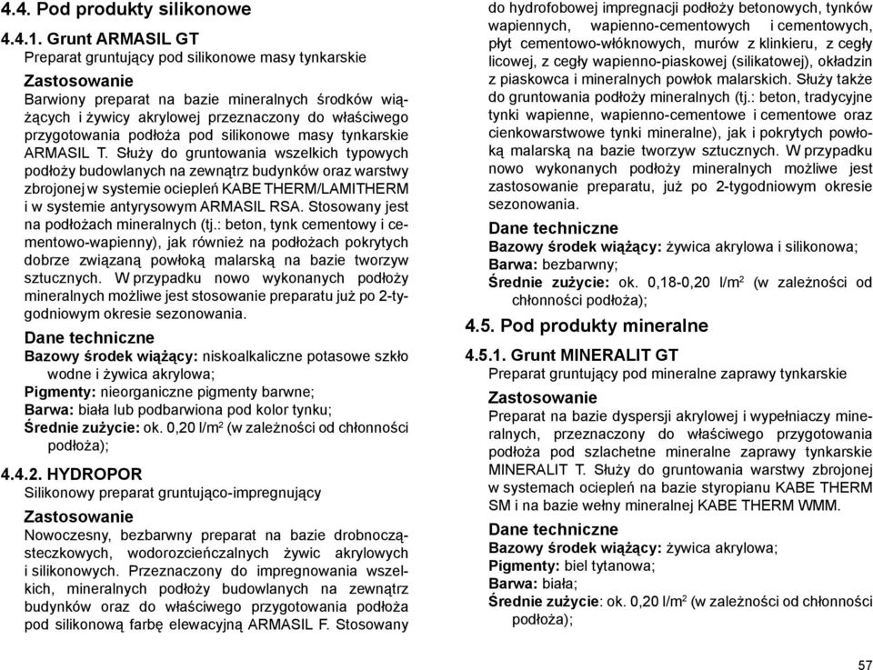 silikonowe masy tynkarskie ARMASIL T.