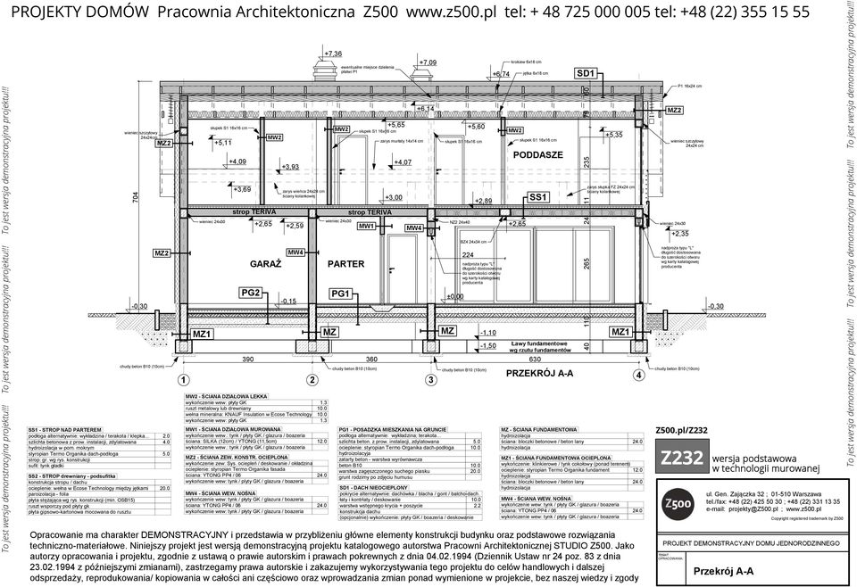NZ2 24x40 +2,59 +2,65 chudy beton 10 (10cm) SS1 - STROP ND PRTEREM podłoga alternatywnie: wykładzina / terakota / klepka... 2.0 szlichta betonowa z prow. instalacji, zdylatowana 4.0 w pom.