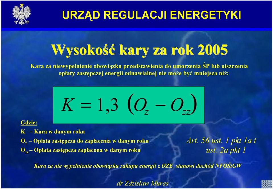 roku O z Opłata zastępcza do zapłacenia w danym roku O zz Opłata zastępcza zapłacona w danym roku Art.