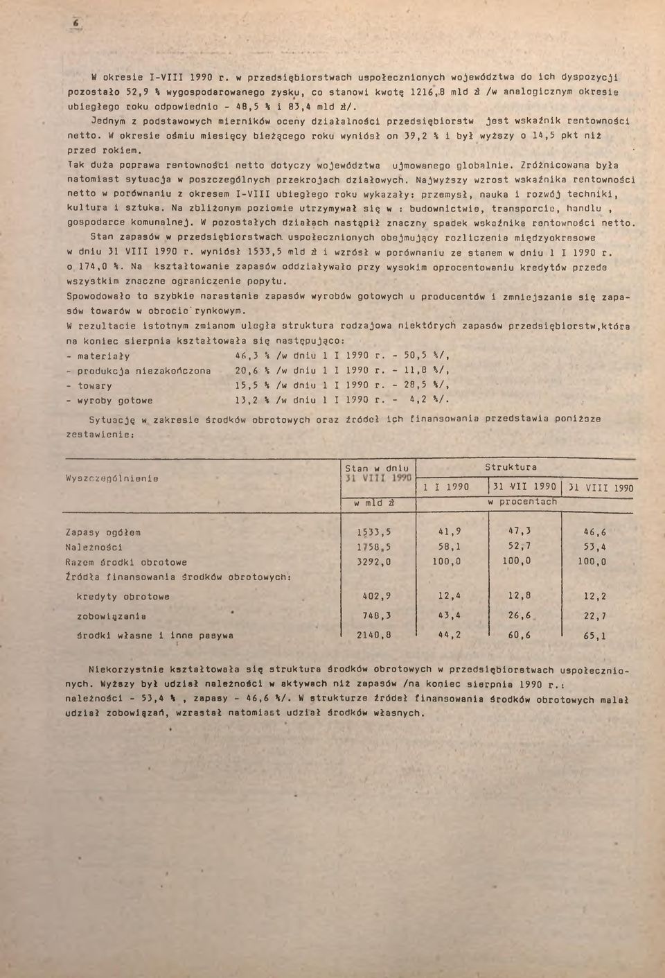 W okrese ośmu mesęcy beżącego roku wynós on 39,2 by wyższy o 4,5 pk nż przed rokem. Tak duża poprawa renownośc neo doyczy wojewódzwa ujmowanego gobane.