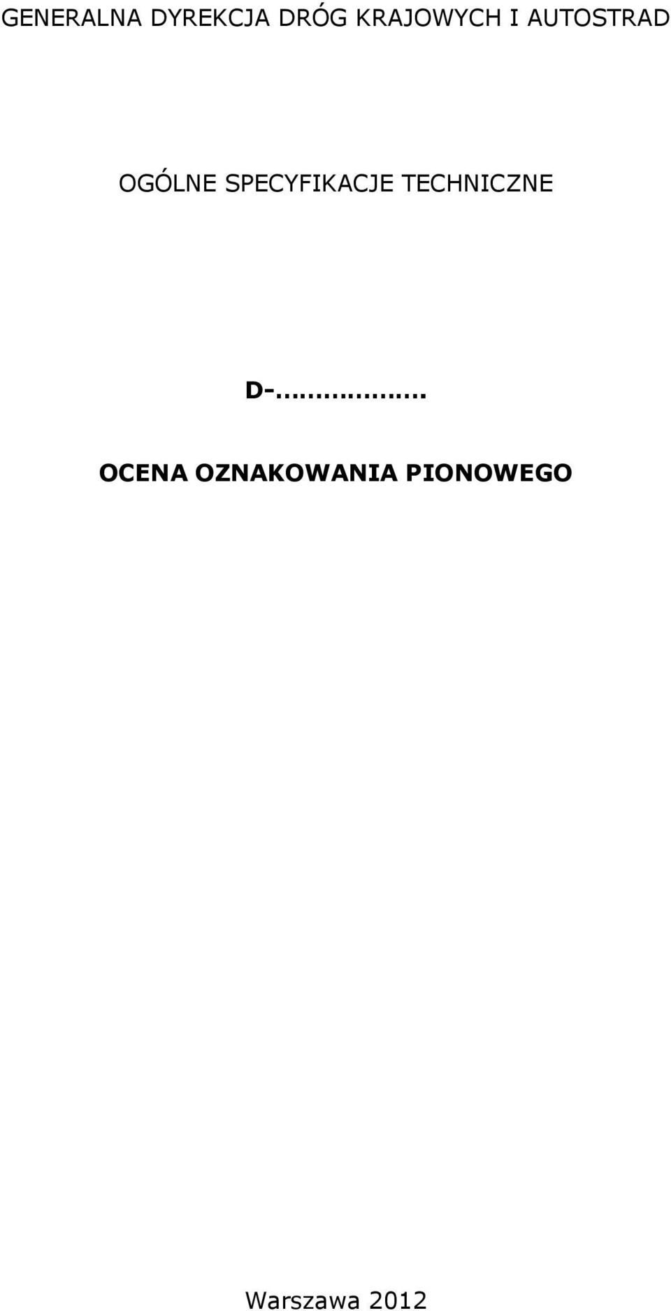 SPECYFIKACJE TECHNICZNE D-.