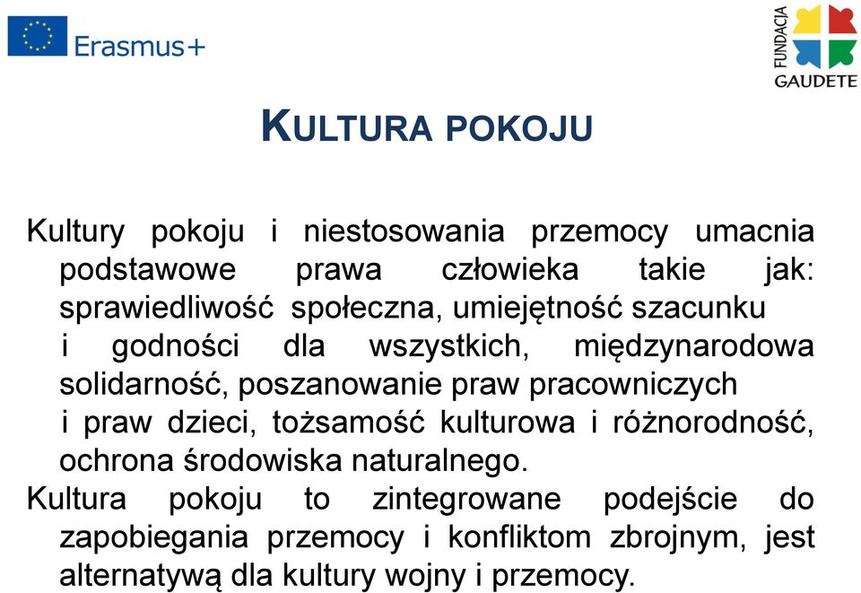 poszanowanie praw pracowniczych i praw dzieci, tożsamość kulturowa i różnorodność, ochrona środowiska naturalnego.