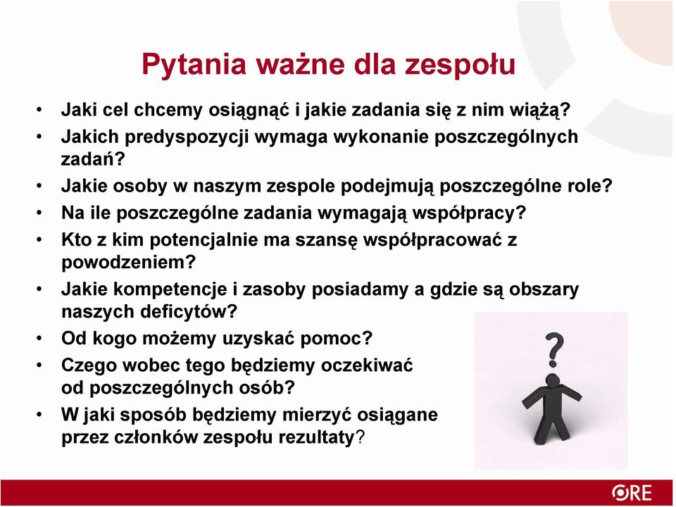 Na ile poszczególne zadania wymagają współpracy? Kto z kim potencjalnie ma szansę współpracować z powodzeniem?