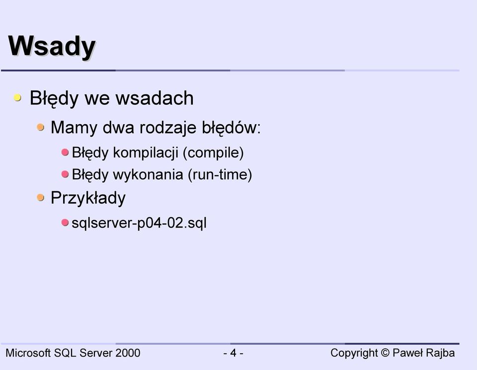 (compile) Błędy wykonania