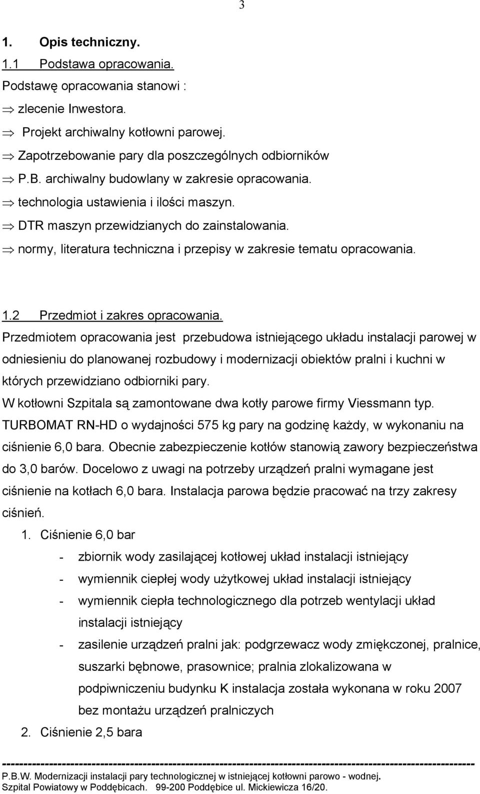 1.2 Przedmiot i zakres opracowania.