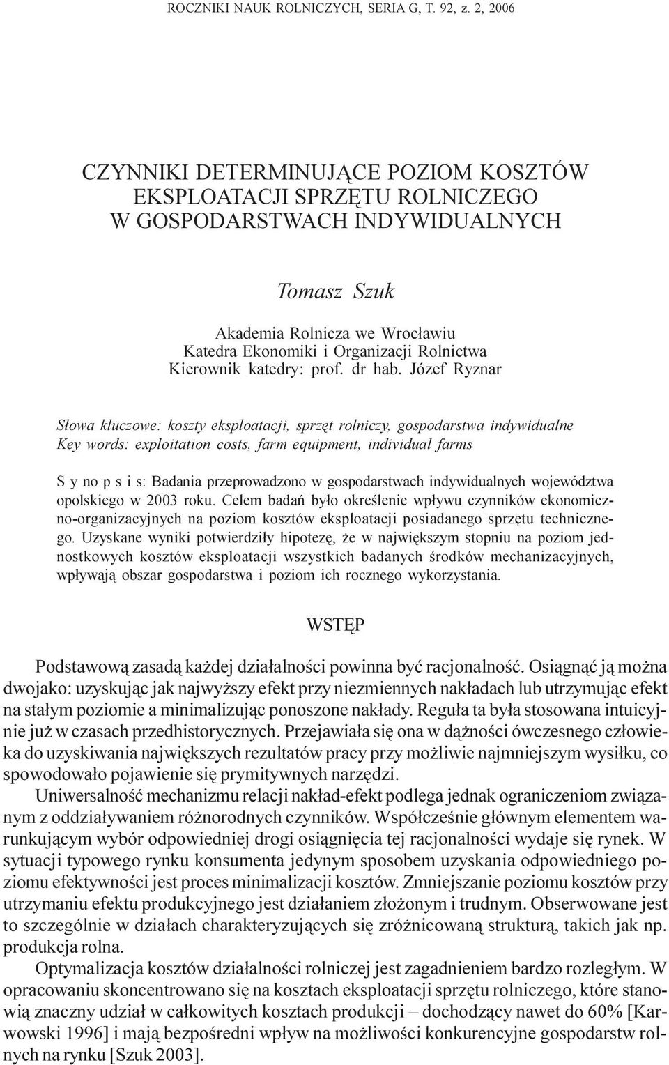 Kierownik katedry: prof. dr hab.