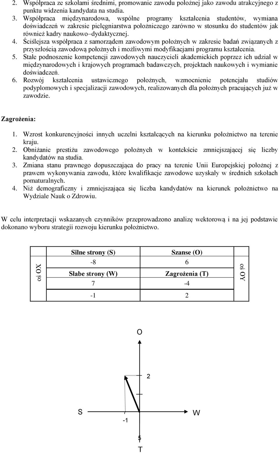 Ściślejsza współpraca z samorządem zawodowym położnych w zakresie badań związanych z przyszłością zawodową położnych i możliwymi modyfikacjami programu kształcenia. 5.