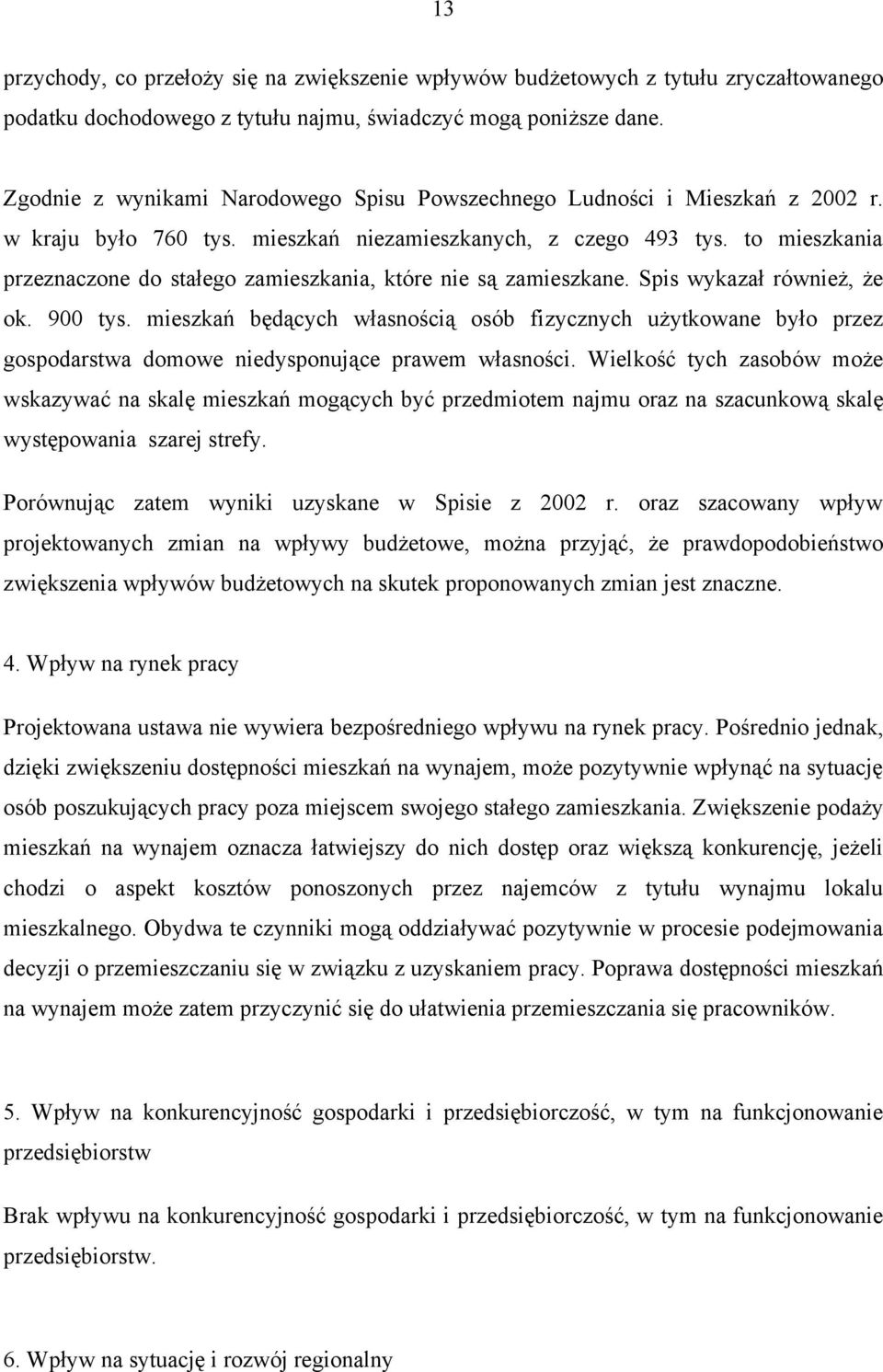 to mieszkania przeznaczone do stałego zamieszkania, które nie są zamieszkane. Spis wykazał również, że ok. 900 tys.