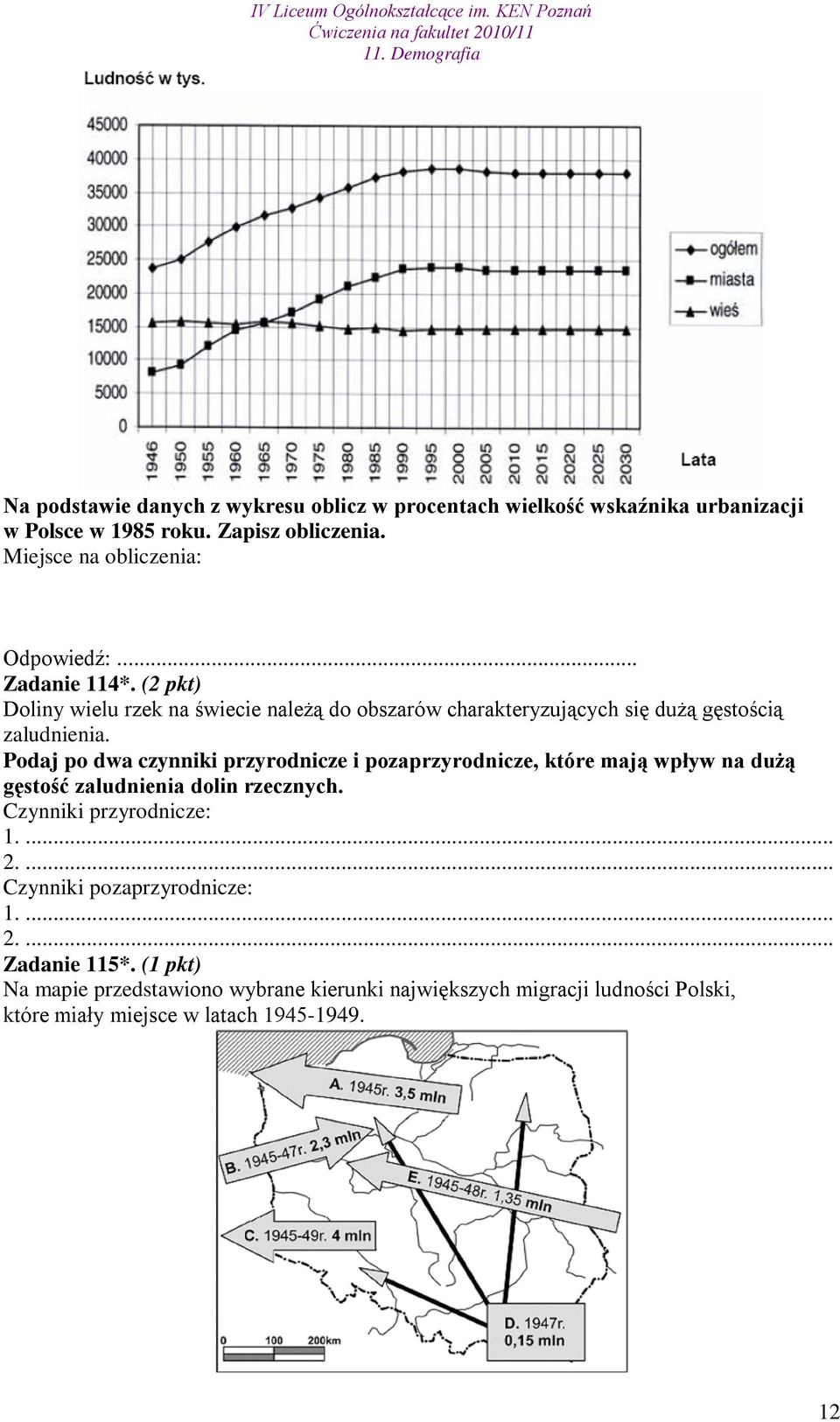 (2 pkt) Doliny wielu rzek na świecie należą do obszarów charakteryzujących się dużą gęstością zaludnienia.