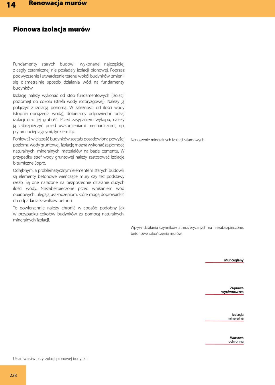 Izolację należy wykonać od stóp fundamentowych (izolacji poziomej) do cokołu (strefa wody rozbryzgowej). Należy ją połączyć z izolacją poziomą.