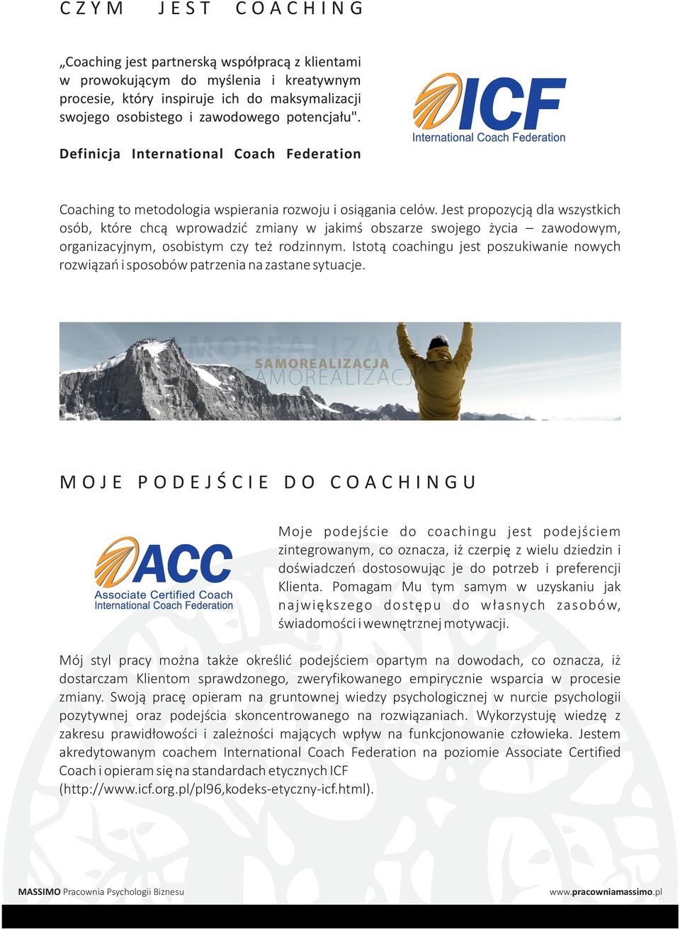 Jest propozycj¹ dla wszystkich osób, które chc¹ wprowadziæ zmiany w jakimœ obszarze swojego ycia zawodowym, organizacyjnym, osobistym czy te rodzinnym.