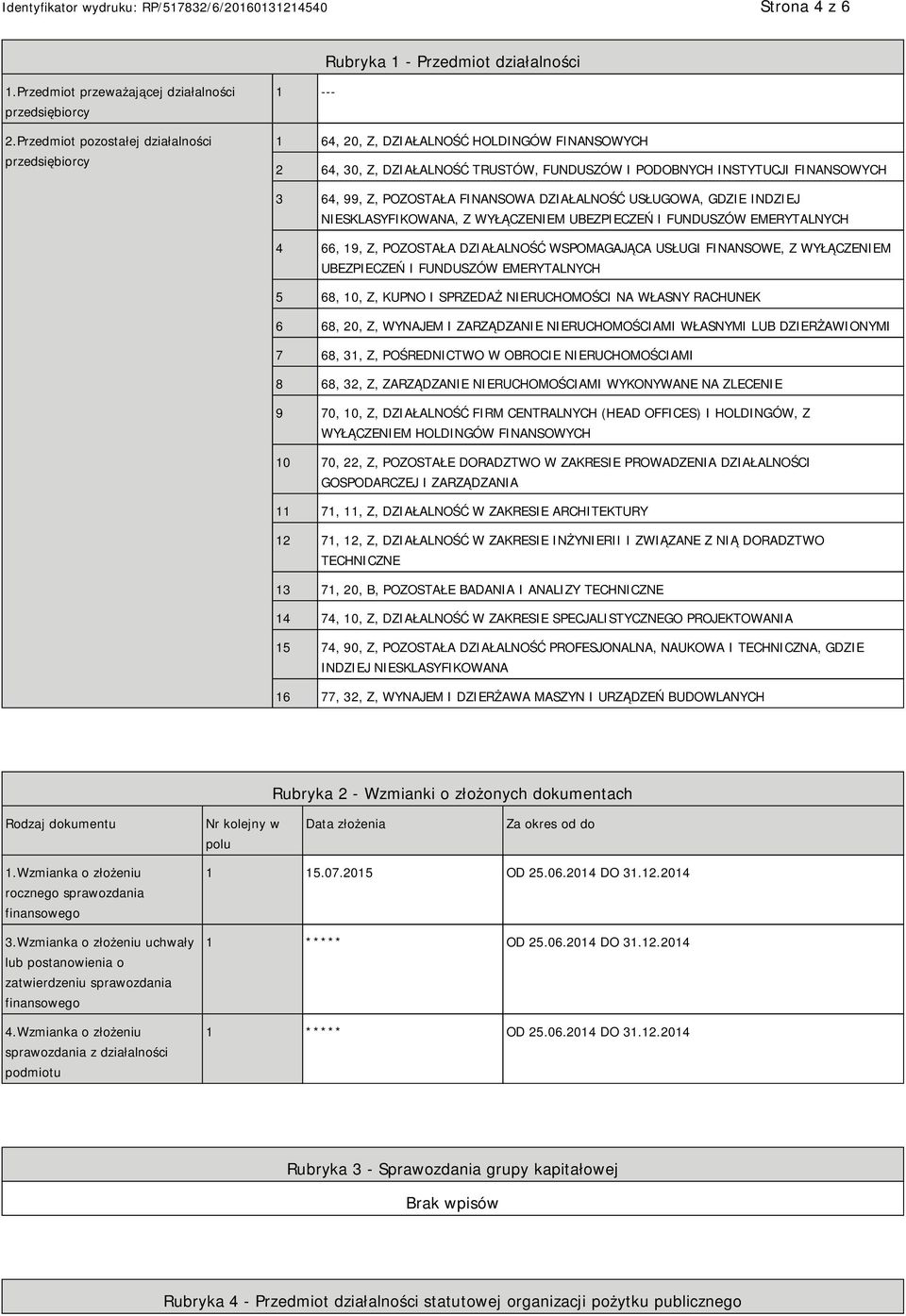 POZOSTAŁA FINANSOWA DZIAŁALNOŚĆ USŁUGOWA, GDZIE INDZIEJ SKLASYFIKOWANA, Z WYŁĄCZEM UBEZPIECZEŃ I FUNDUSZÓW EMERYTALNYCH 4 66, 19, Z, POZOSTAŁA DZIAŁALNOŚĆ WSPOMAGAJĄCA USŁUGI FINANSOWE, Z WYŁĄCZEM