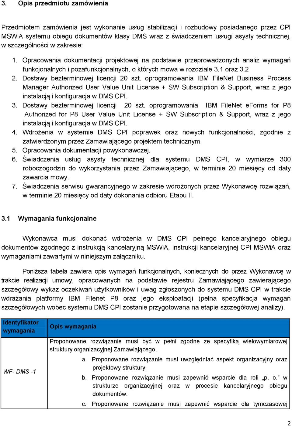 1 oraz 3.2 2. Dostawy bezterminowej licencji 20 szt.