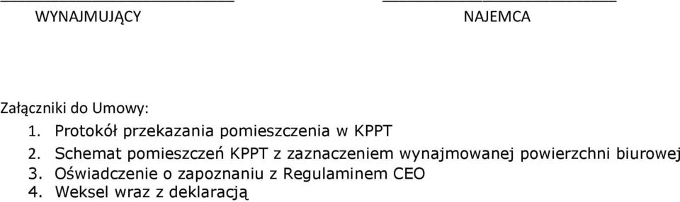 Schemat pomieszczeń KPPT z zaznaczeniem wynajmowanej