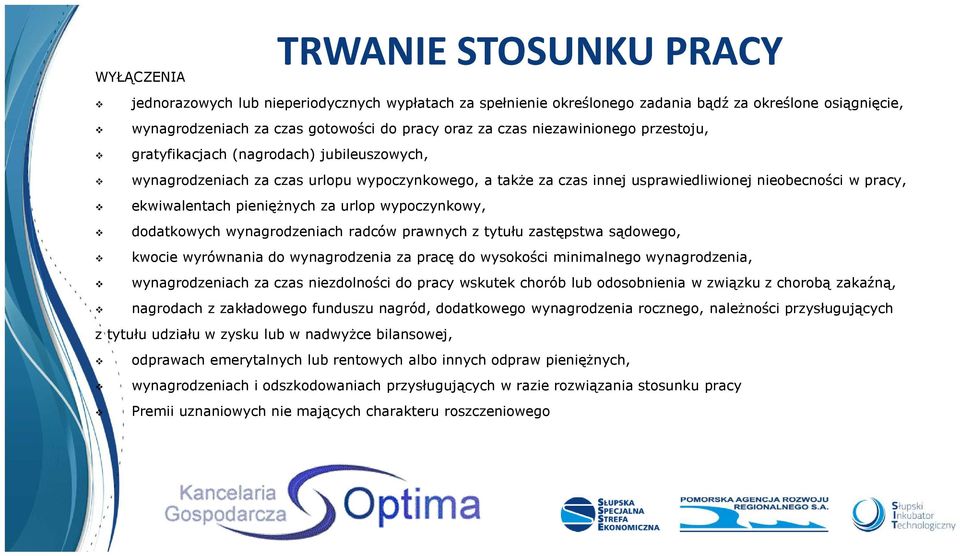 pieniężnych za urlop wypoczynkowy, dodatkowych wynagrodzeniach radców prawnych z tytułu zastępstwa sądowego, kwocie wyrównania do wynagrodzenia za pracę do wysokości minimalnego wynagrodzenia,