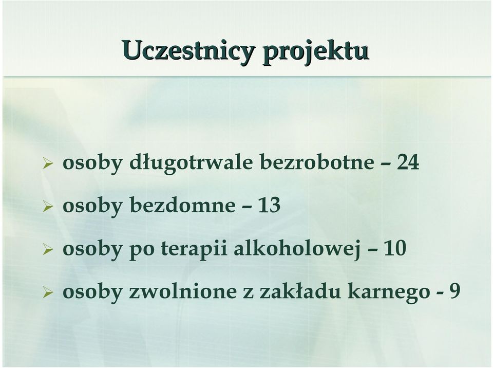 bezdomne 13 osoby po terapii