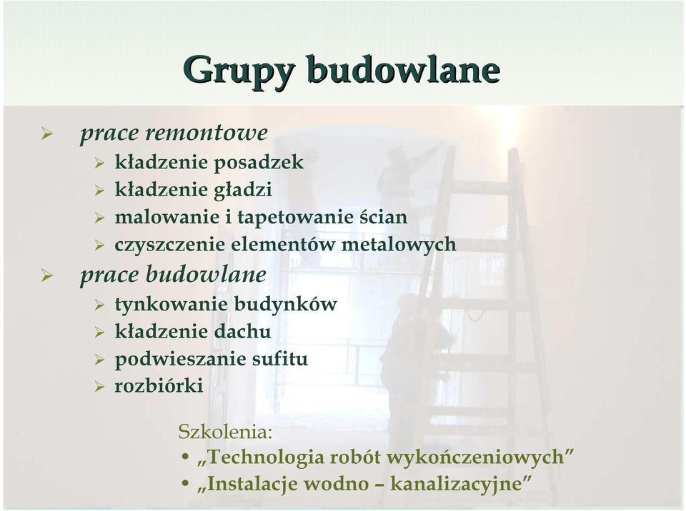 budowlane tynkowanie budynków kładzenie dachu podwieszanie sufitu