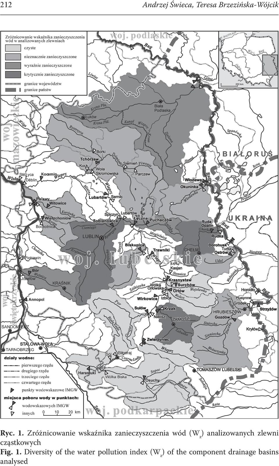 analizowanych zlewni cząstkowych Fig. 1.