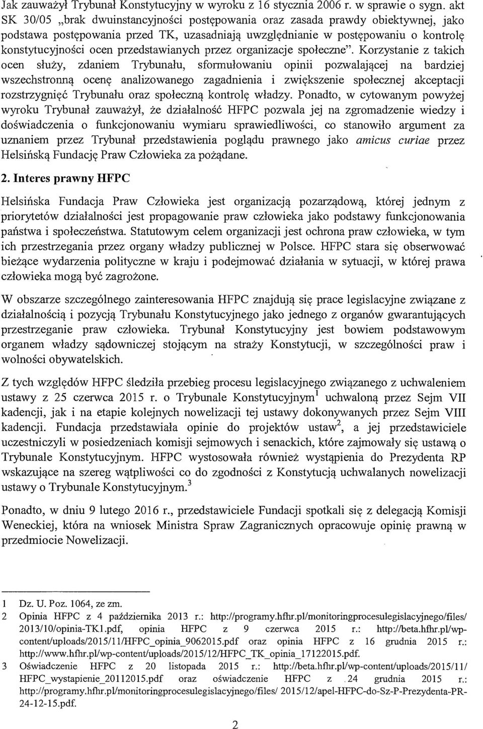 przedstawianych przez organizacje społeczne".