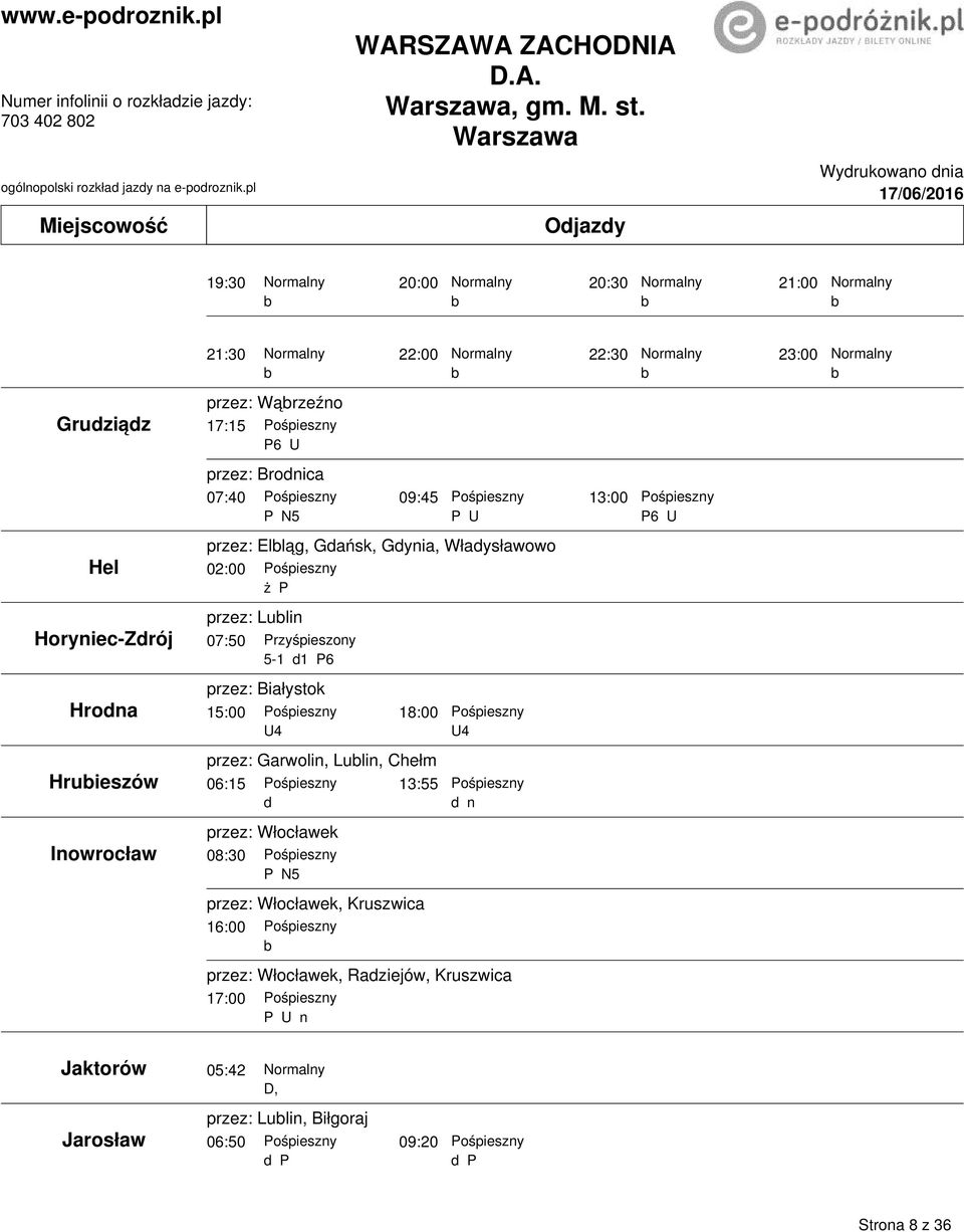 przez: Brodnica 07:40 09:45 13:00 P N5 P przez: Elląg, Gdańsk, Gdynia, Władysławowo 02:00 ż P przez: Lulin 07:50 5-1 d1 P6 przez: