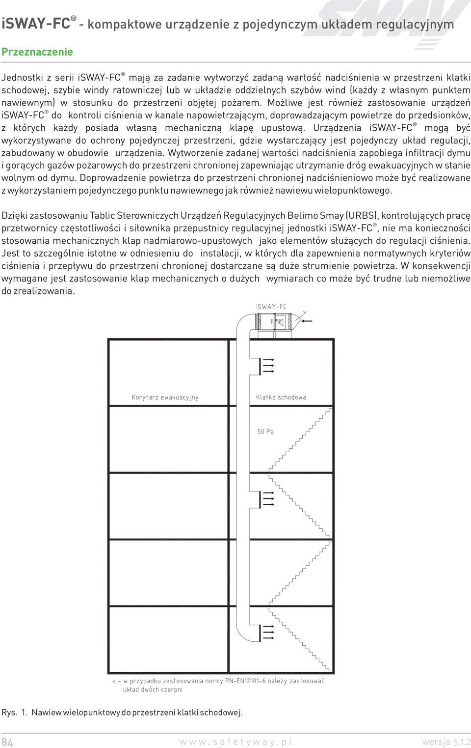 Mo liwe jest równie zastosowanie urz¹dzeñ isway-fc do kontroli ciœnienia w kanale napowietrzaj¹cym, doprowadzaj¹cym powietrze do przedsionków, z których ka dy posiada w³asn¹ mechaniczn¹ klapê