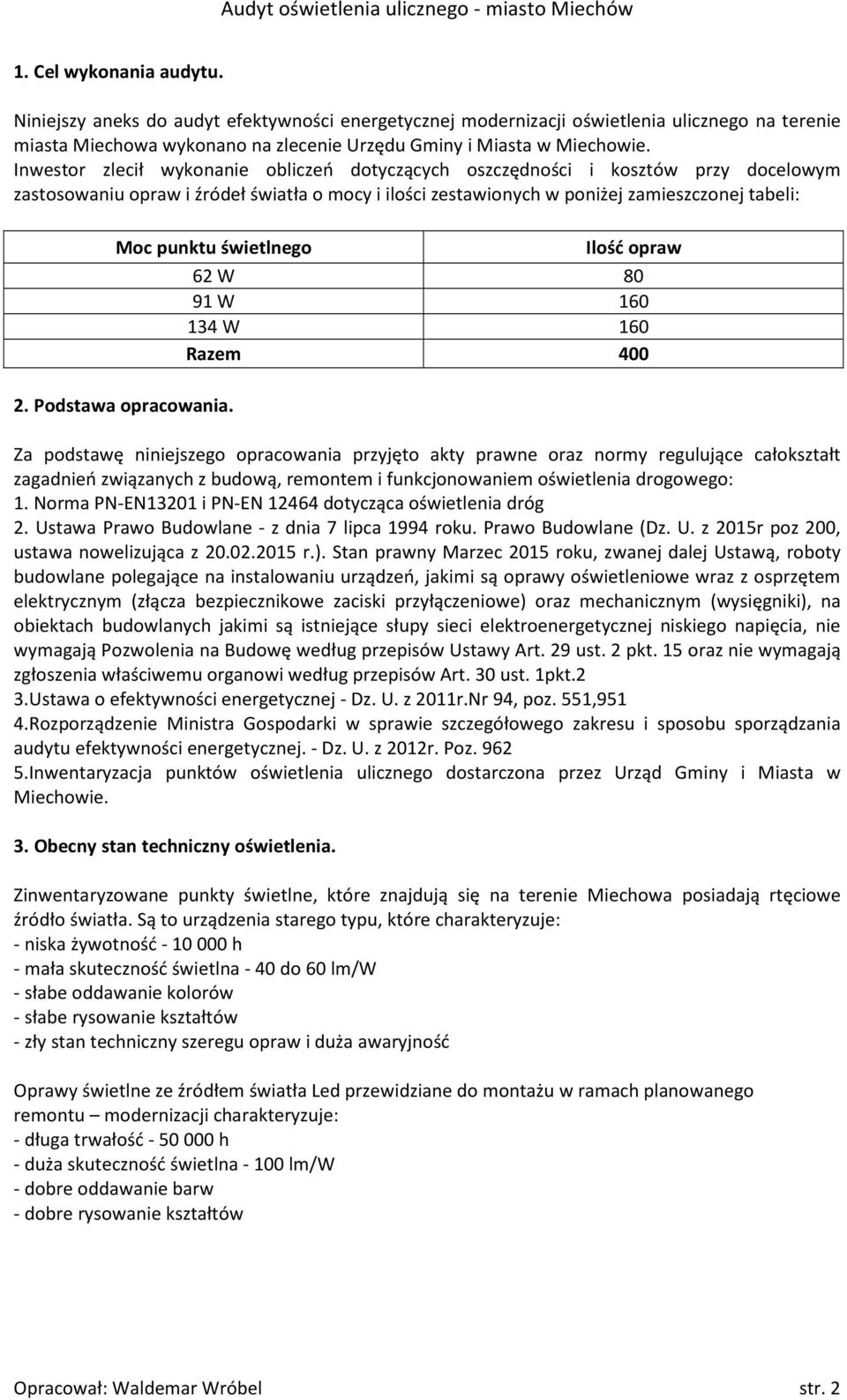 134 W 160 2. Podstawa opracowania.